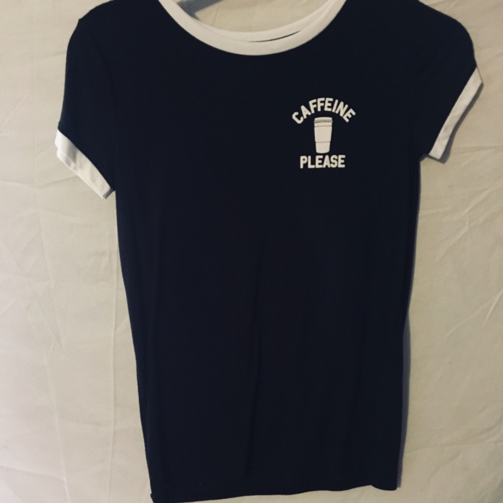 black and white caffeine please tee